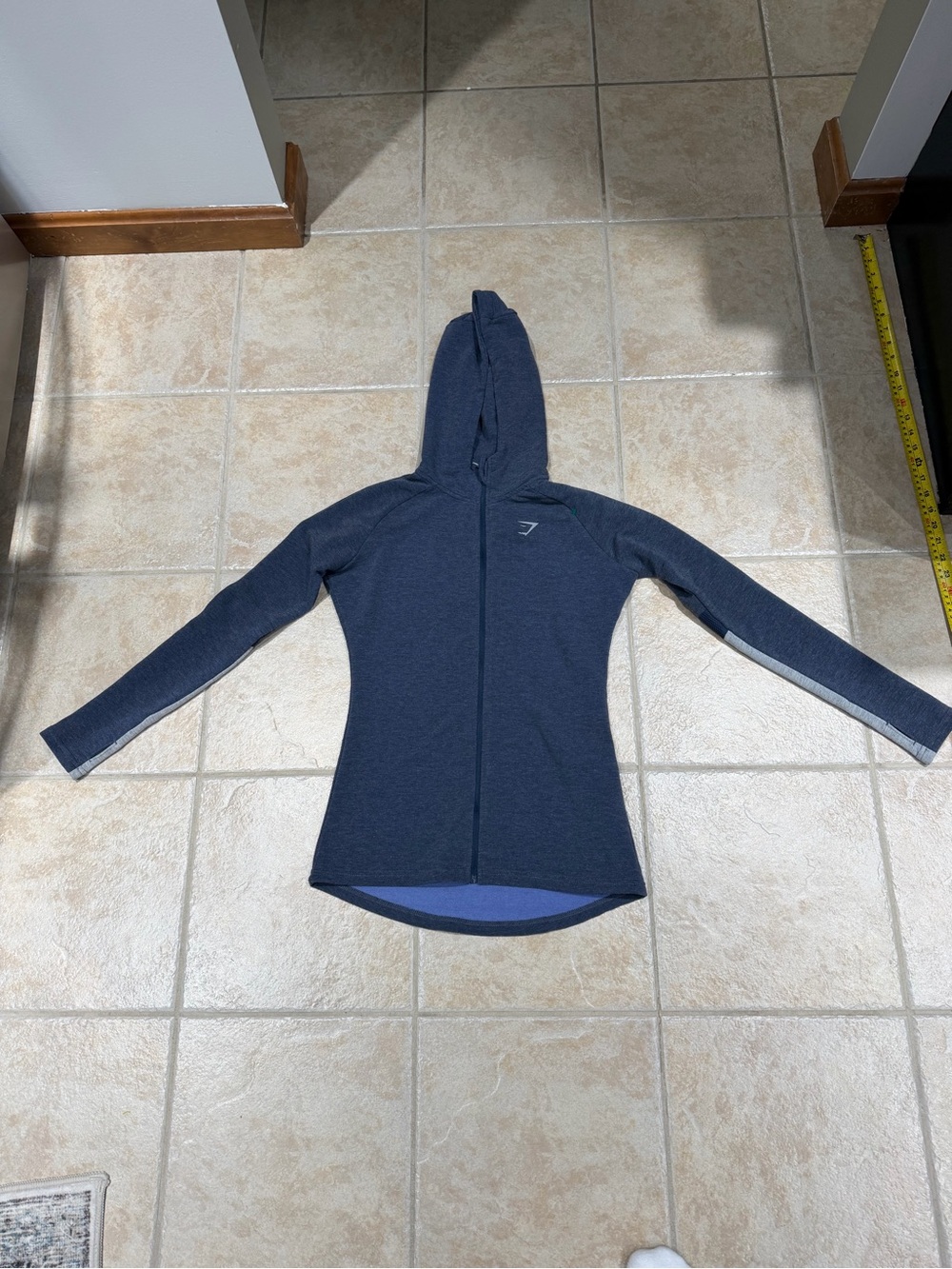 Gymshark Women's Impulse Zip-Up Hoodie Jacket Athletic Blue Grey Small